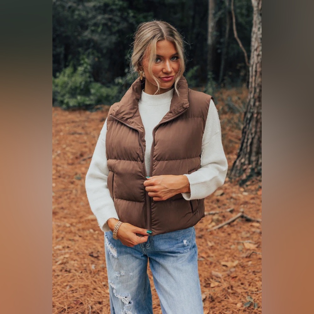 Entro Brown Puffer Vest